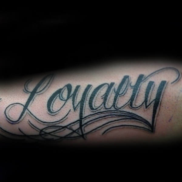 Awesome Outer Forearm Loyalty Tattoos For Males