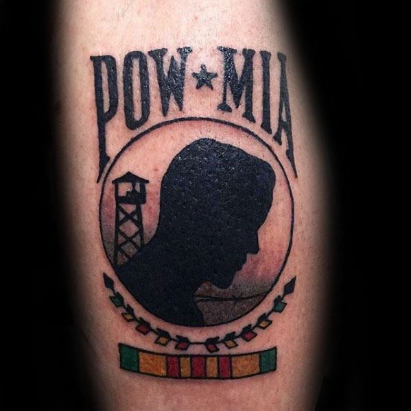 Awesome Pow Mia Tattoos For Men On Leg