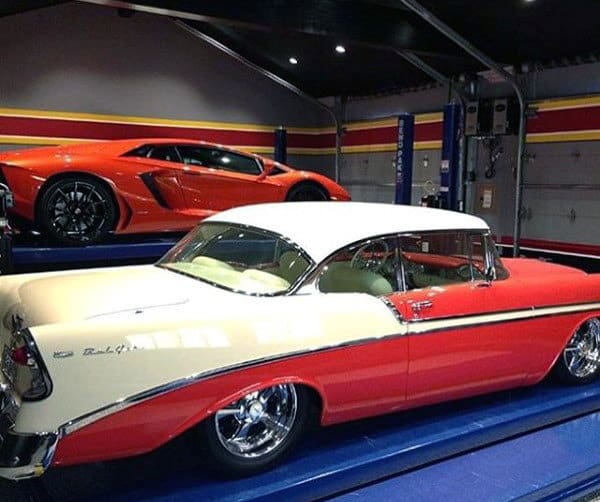 Awesome Red And Yellow Garage Wall Paint