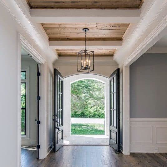 exposed wooden beams