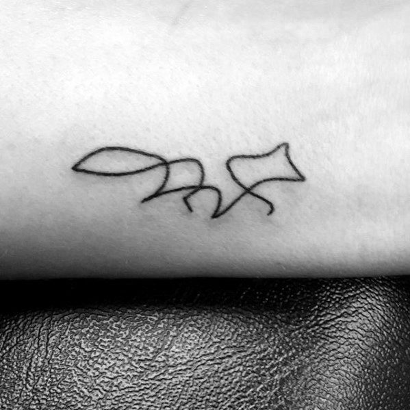Awesome Simple Outline Fox Mens Arm Tattoo