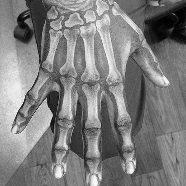 Awesome Skeleton Hand Male Tattoos