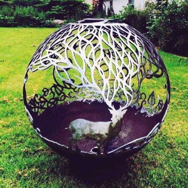 Awesome Steel Globe Deer Antler Fire Pit Ideas