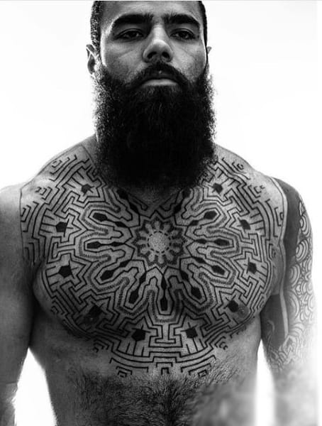 Awesome Unique Guys Upper Chest Tattoo Ideas