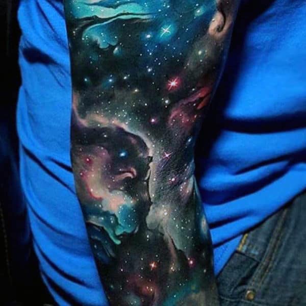 Awesome Universe Outer Space Sleeve Tattoos For Men
