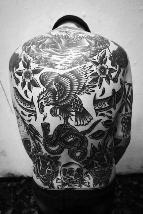 Awesome Vintage Tattoos For Men Full Back