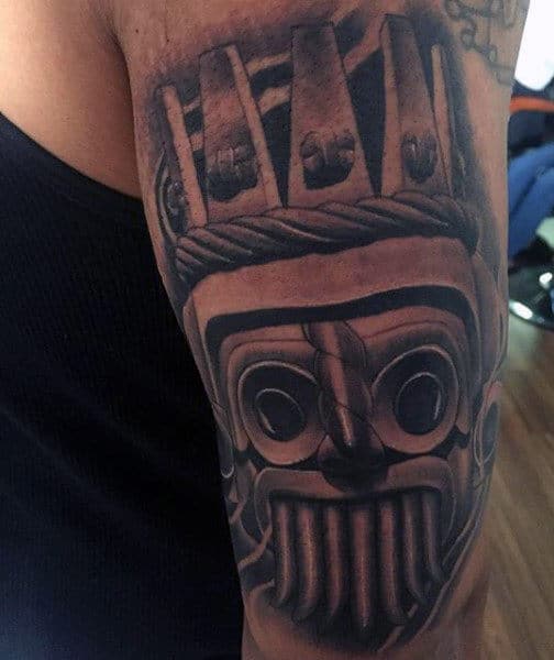 Aztec Sun Tattoo For Men