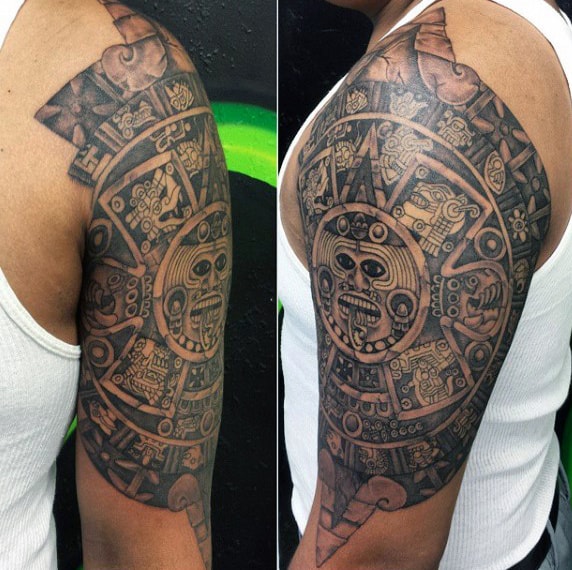 Aztec Tribal Tattoo For Men