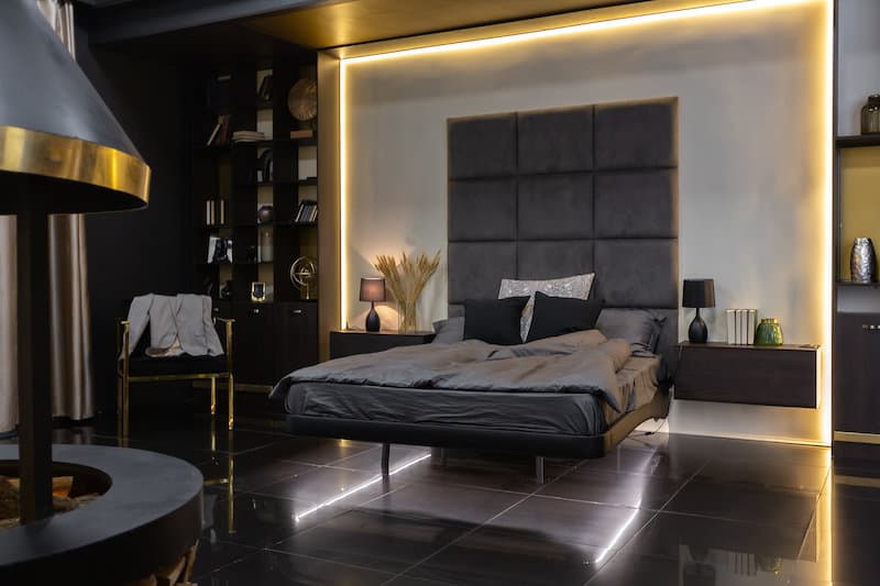 luxury bachelor pad bedroom