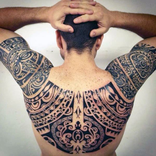 Back And Shoulders Guys Maori Tattoo Inspiration