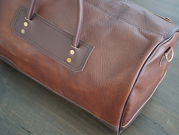 Back Carry Strap Rivet Details Duluth Pack Bison Leather Sportsman Duffel