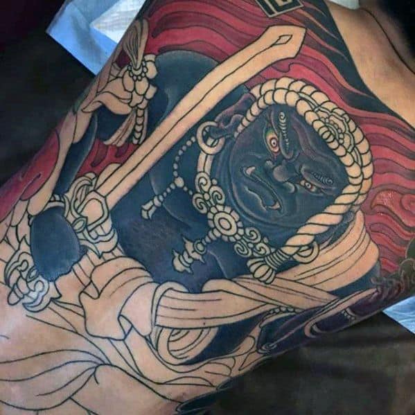 Back Fudo Myoo Mens Tattoo Ideas
