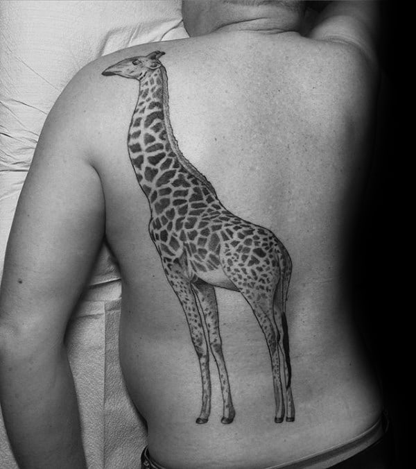 Back Giraffe Tattoos For Guys