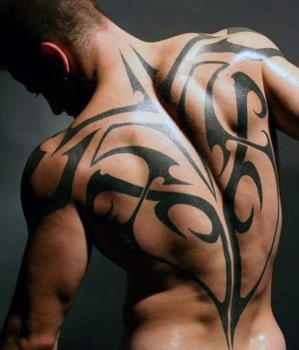 Back Male Tribal Tattoo Designs