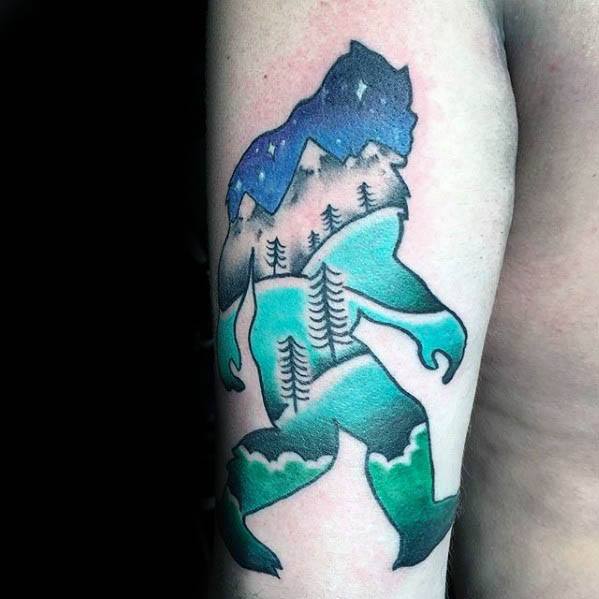 Back Of Arm Guys Bigfoot Tattoos