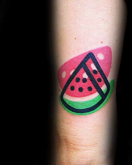 Back Of Arm Tricep Simple Modern Watermelon Tattoo Designs For Guys