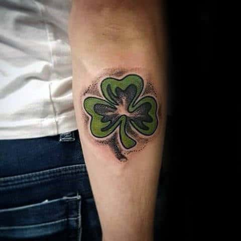 Back Of Forearm Shamrock Guys Tattoos