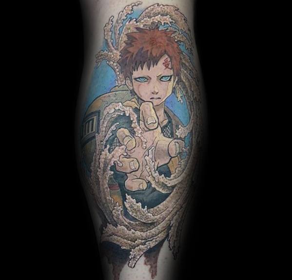 Back Of Leg Cool Anime Tattoo Design Ideas For Male