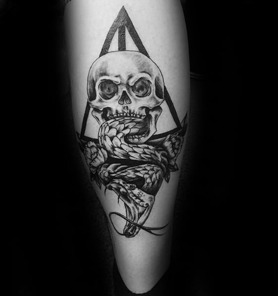 Back Of Leg Guys Tattoo Ideas The Dark Mark Designs