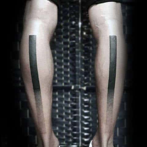Back Of Legs Unique Dotwork Black Lines Male Tattoos