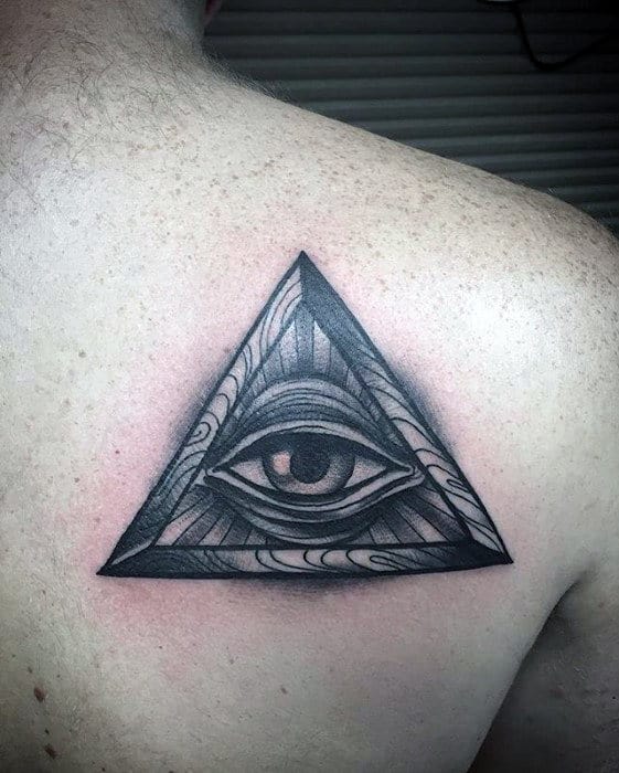 Back Of Shoulder Guys Eye Of Providence Tattoo Inspiration