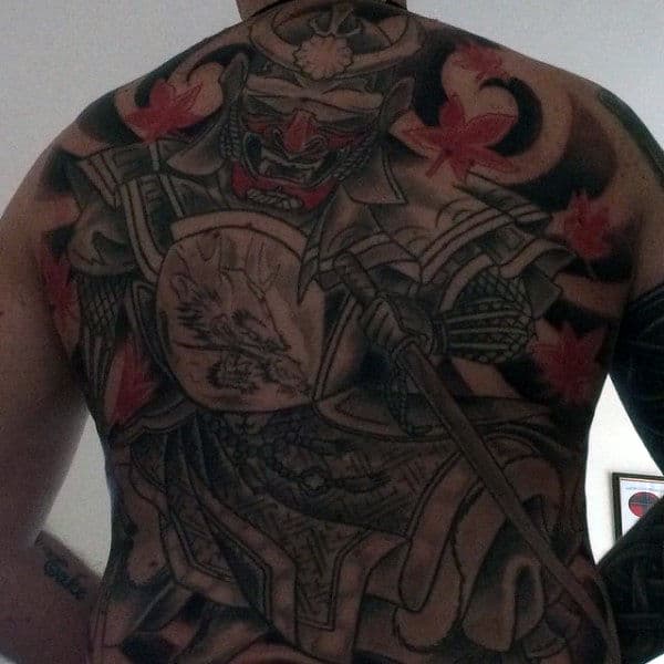 Back Samurai Tattoo Designs For Men