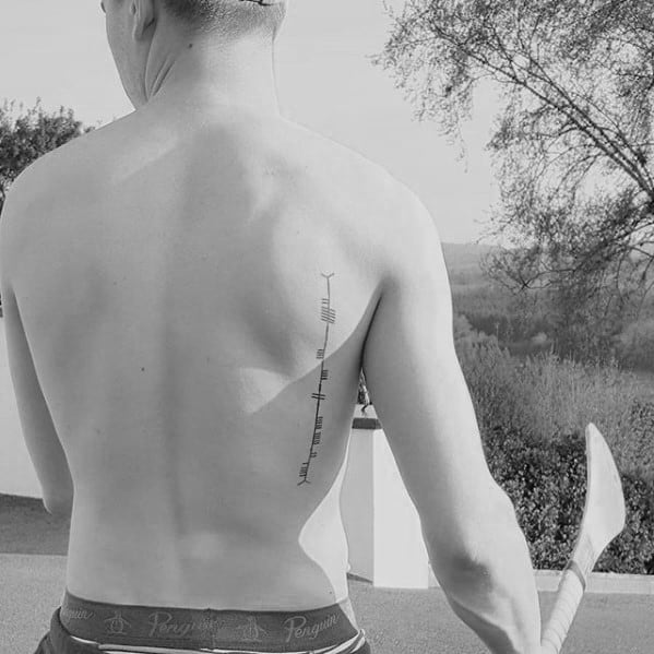Back Side Awesome Ogham Tattoos For Men