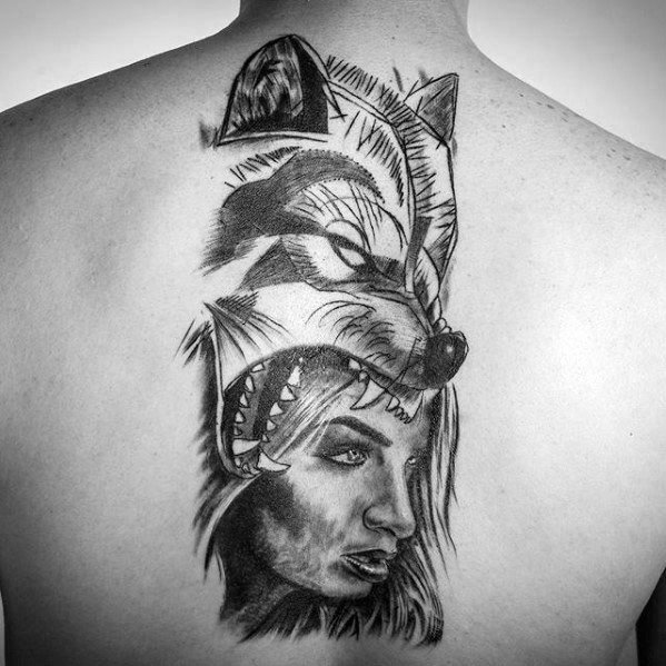 Back Spine Guys Tattoo Ideas Sick Wolf Designs