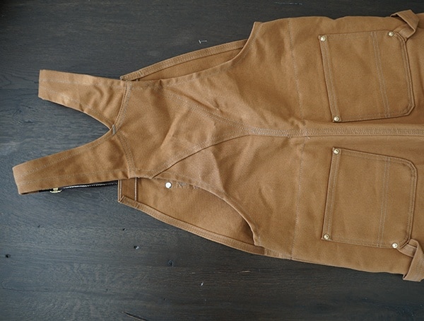 Back View Carhartt Quilt Lined Zip To Thigh Bib Overalls For Men