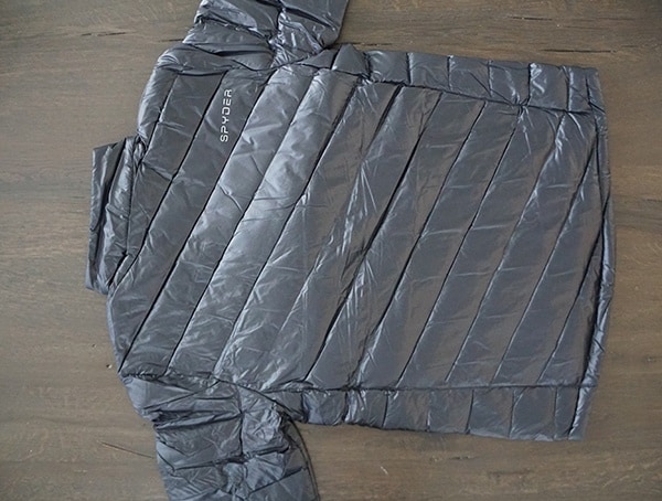 Back View Spyder Syrround Down Mid Layer Ski Black Jacket For Men