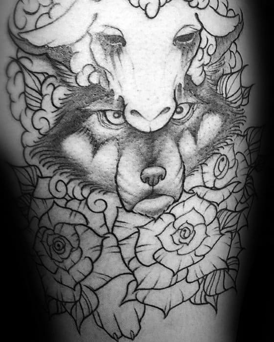 Back Wolf In Sheeps Clothing Guys Tattoo Ideas