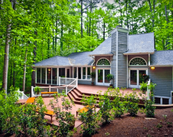 luxury cedar wood deck steps