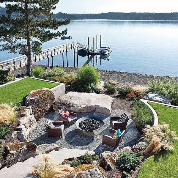 sunken firepit area 