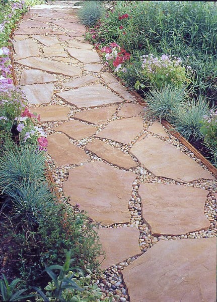 flagstone and gravel path