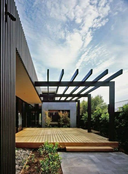 modern deck with pergola