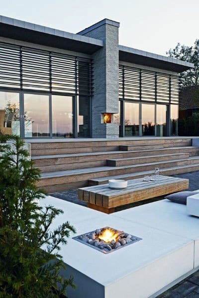 modern deck bench