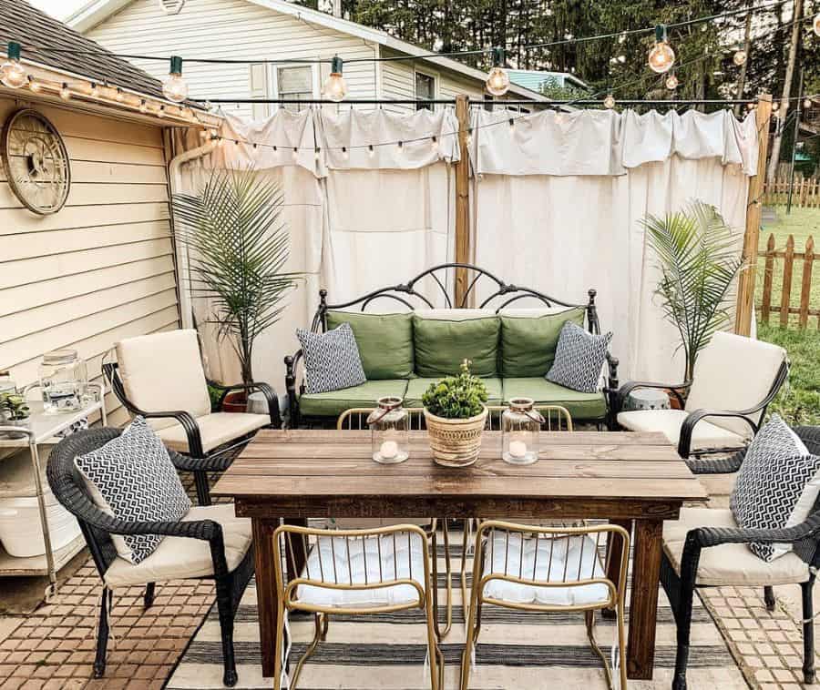 boho style backyard patio