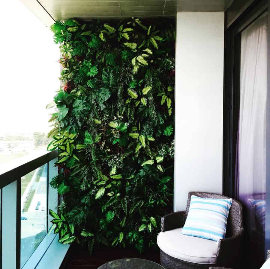 balcony vertical garden accent wicker chair