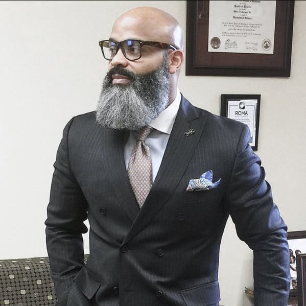 Bald Head With Full Grey Beard Styles For Black Men