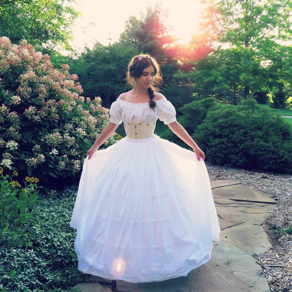 Ball Gown Skirt White Victorian Style