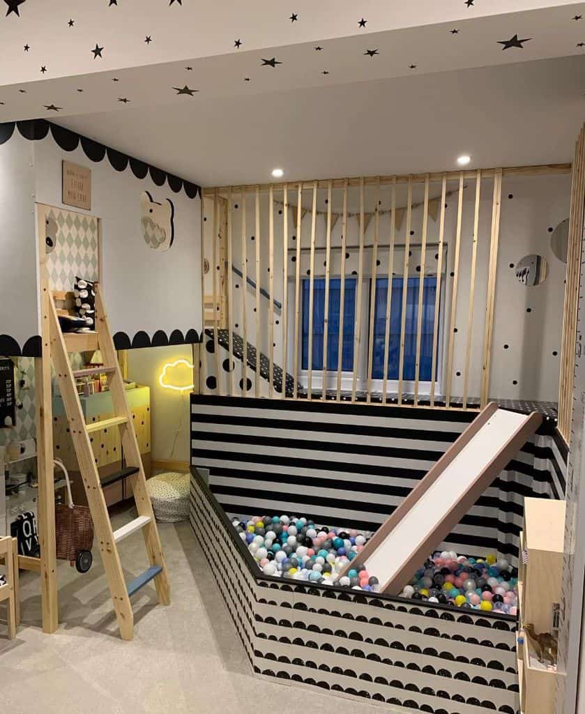 ball pit and slide playroom ideas
