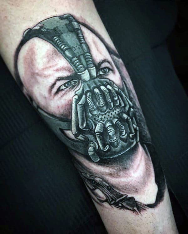 Bane Shaded Guys Forearm Tattoos