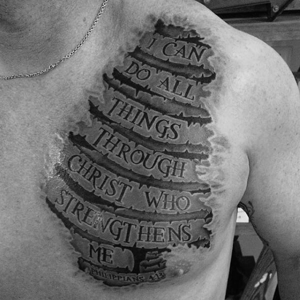 Banner Philippians 4 13 Mens 3d Tattoo Ideas