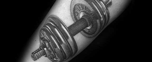 Barbell Tattoo Designs For Men
