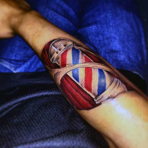 Barber Pole Tattoo Designs For Men