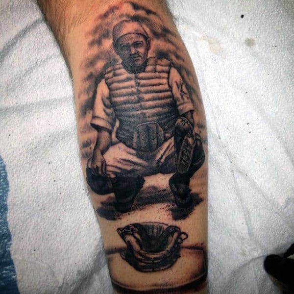 Baseball Catcher Tattoo For Men