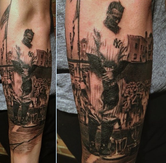 Baseball Glove Tattoo Men