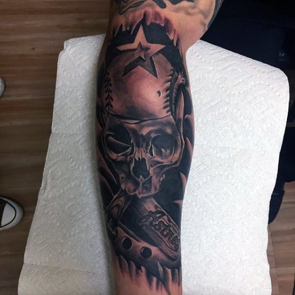 Baseball Seam Tattoo For Men