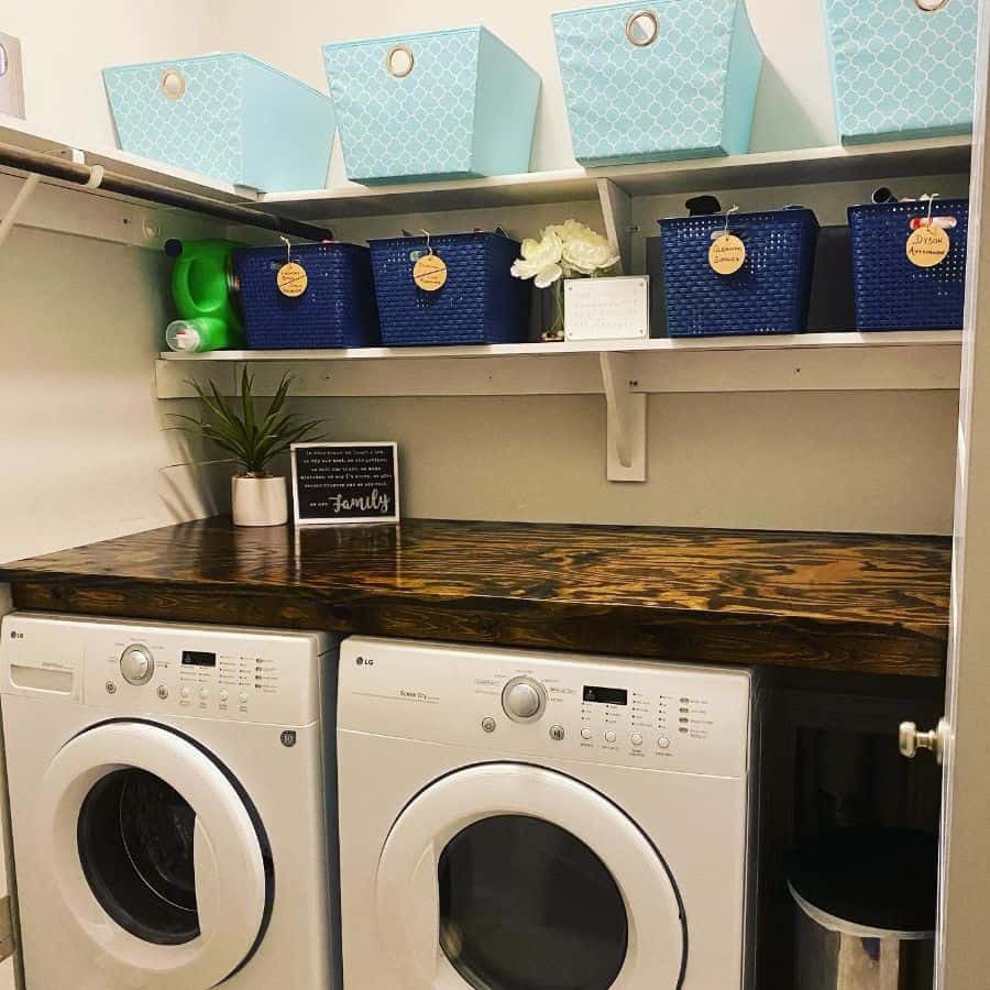 wall shelf basket storage laundry 