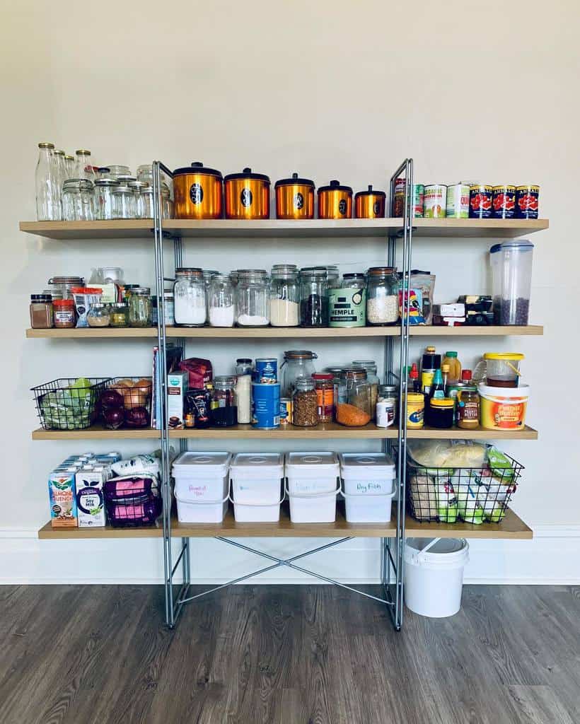 well organized kitchen wall pantry 